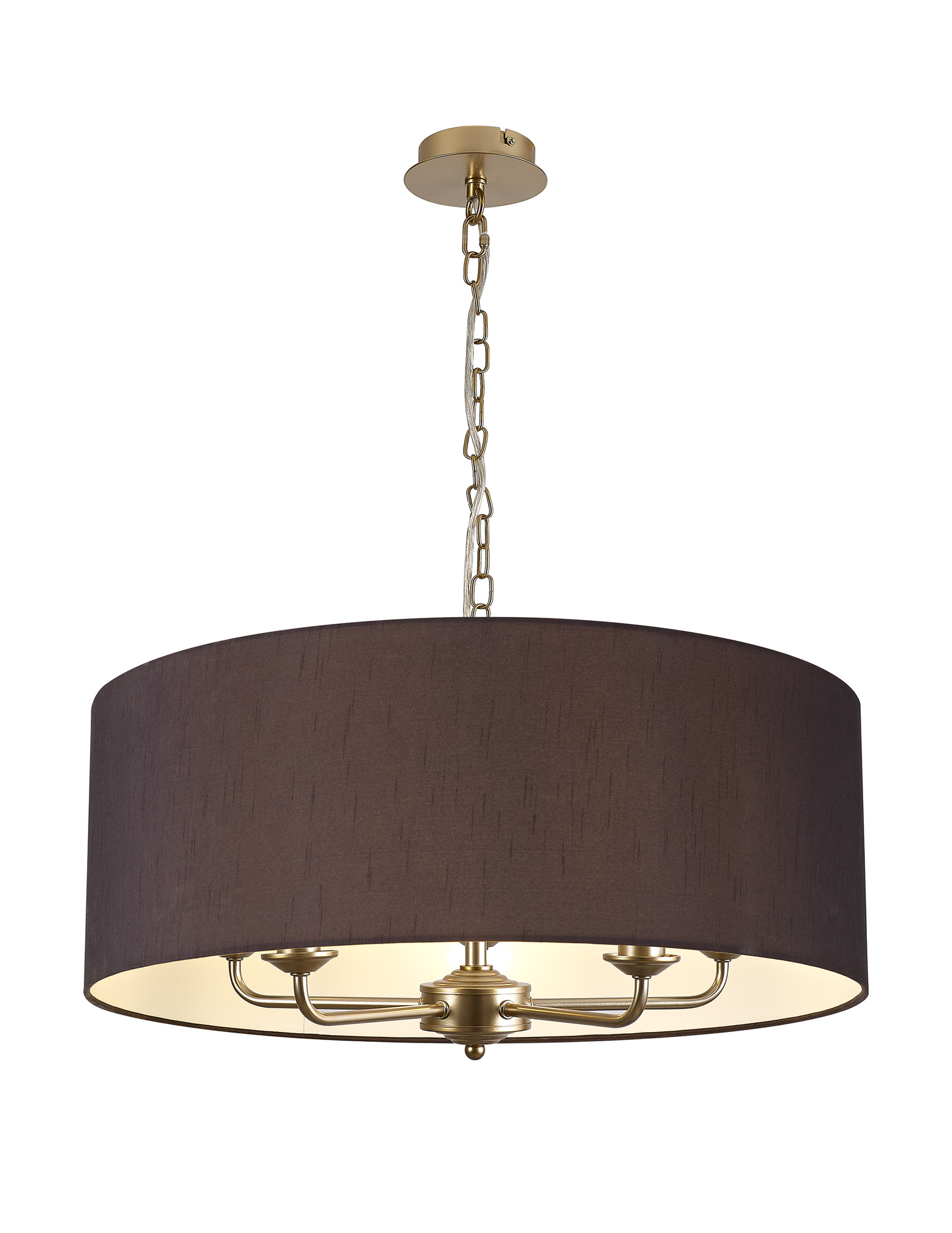 DK0978  Banyan 60cm 5 Light Pendant Champagne Gold, Black